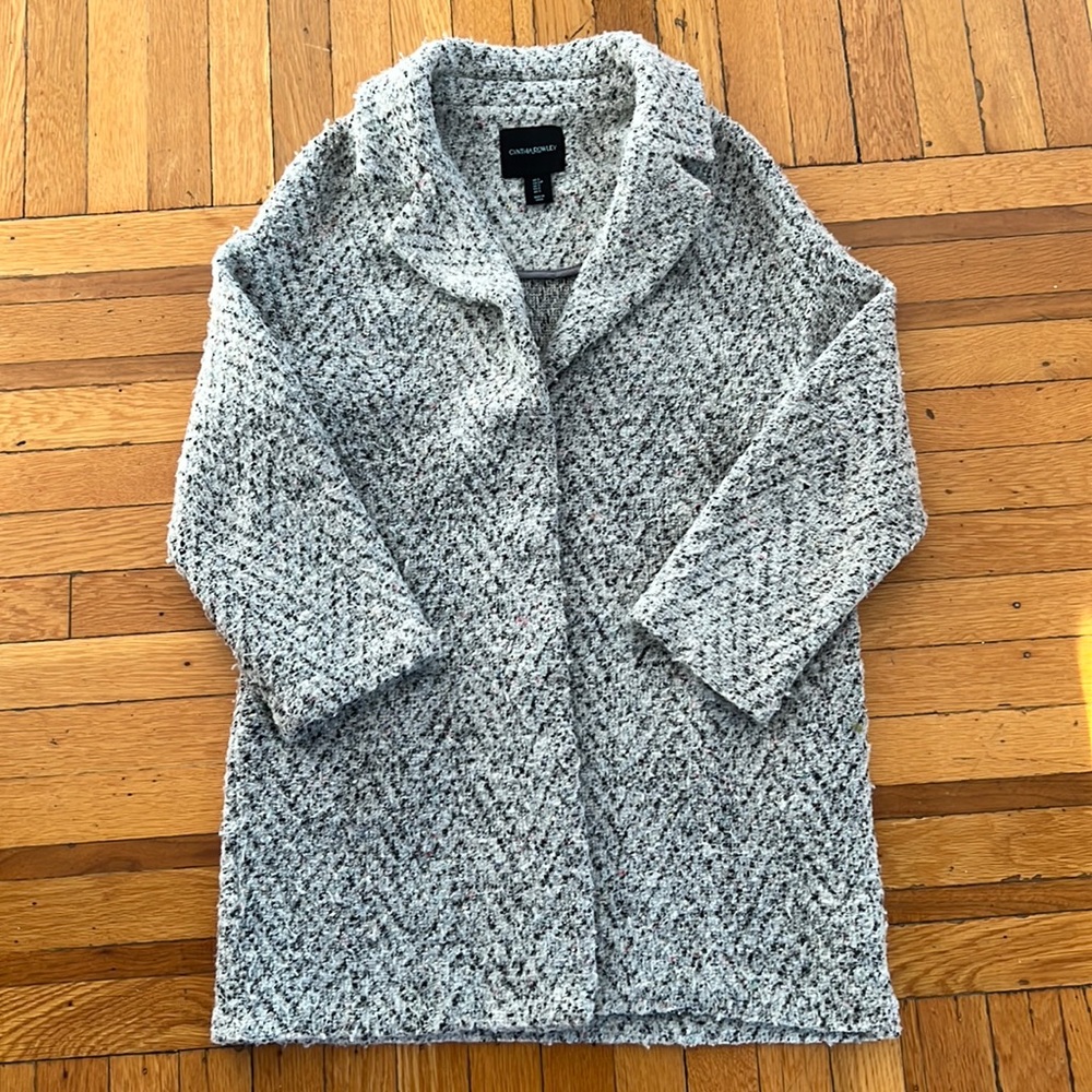 Cynthia Rowley Poly/Wool gray Confetti Coat - Small
